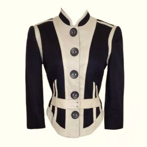 3.1 Phillip Lim Black and White Structured Blazer Jacket Size 2 buttons fitted